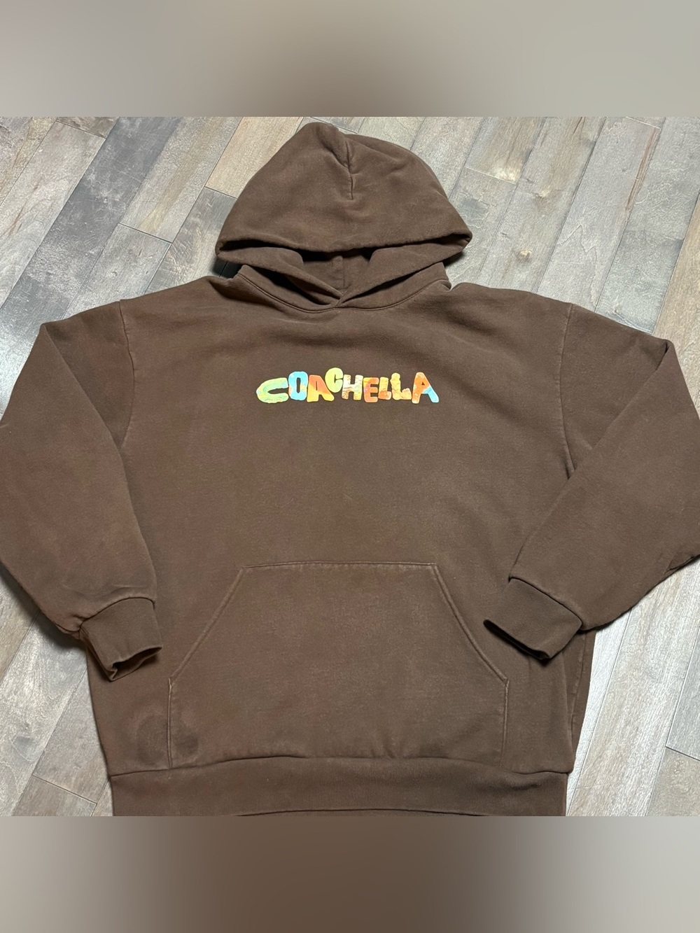 Coachella 2024 Lineup Hoodie Large Brown Lana Del Rey Tyler Creator Doja Cat